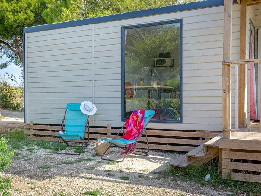 Mietunterkunft - Mobilheim ~28M² - 2 Zimmer + Klimaanlage - Camping Les Mouettes