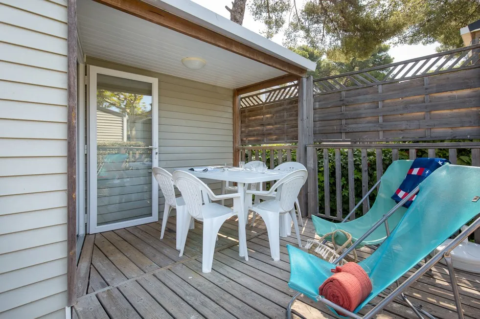 Mietunterkunft - Mobilheim ~27M² - 2 Zimmer + Klimaanlage - Camping Les Mouettes