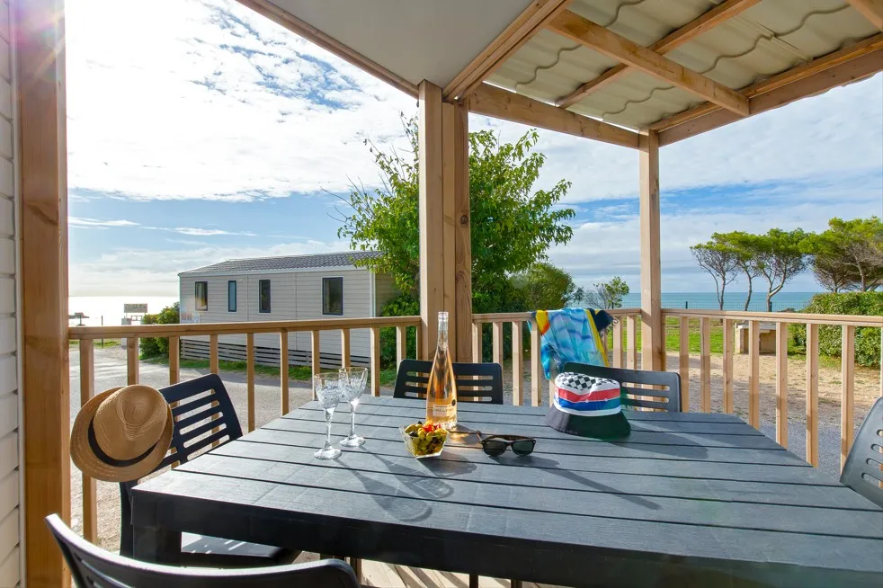 Mietunterkunft - Mobilheim  ~28M² - Meerblick - 2 Schlafzimmer Klimaanlage - Camping Les Mouettes