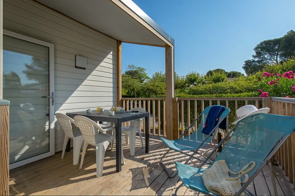 Mietunterkunft - Mobilheim 27M² - 2 Zimmer + Klimaanlage - Camping Les Mouettes