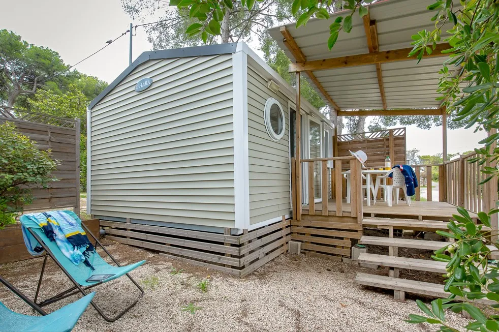 Mietunterkunft - Mobilheim ~20M²  - 1 Zimmer + Klimaanlage - Camping Les Mouettes