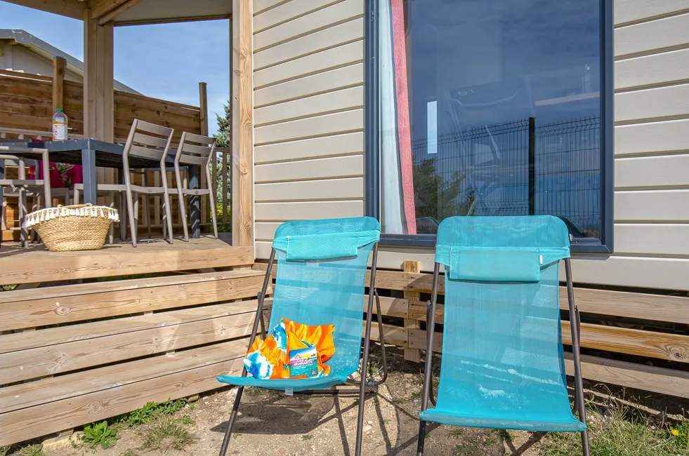 Mietunterkunft - Mobilheim ~33M² - 3 Zimmer + Klimaanlage - Camping Les Mouettes