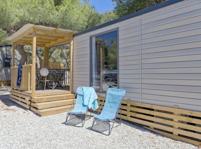 Mobile home ~33m² - partial sea view - 3 bedrooms + air-conditioning