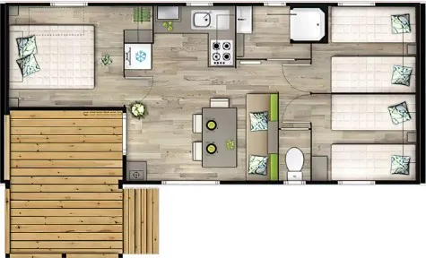 Mobil-Home ~32M² Privilege - Face À La Mer - 3 Chambres + Climatisation