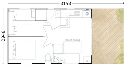 Mobil-Home ~26M² 2 Chambres + Climatisation