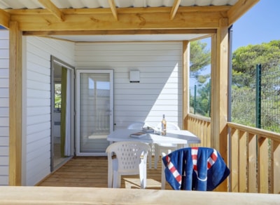 Mobile home ~28m² - partial sea view - 2 bedrooms + air-conditioning