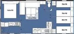 Mietunterkunft - Mobilheim Émotion 30M² (3 Schlafzimmer) Halbüberdachte Terrasse - Camping les Brillas