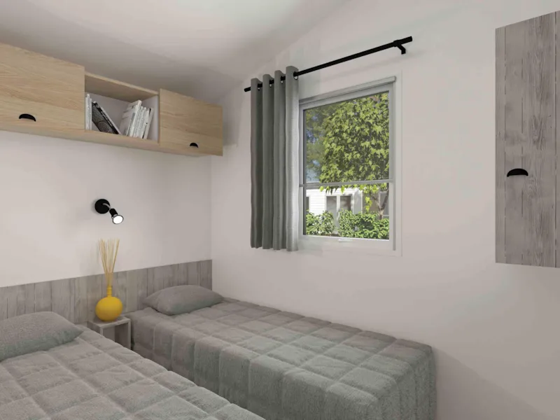 Mobil-Home Bois Premium Clim 28M² - 2 Chambres + Terrasse  + Tv + Draps + Serviettes Inclus