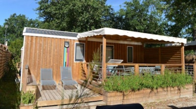 Mobile home PREMIUM CLIM 28m² 2 bedrooms + covered terace + TV + sheets + towels included — 1