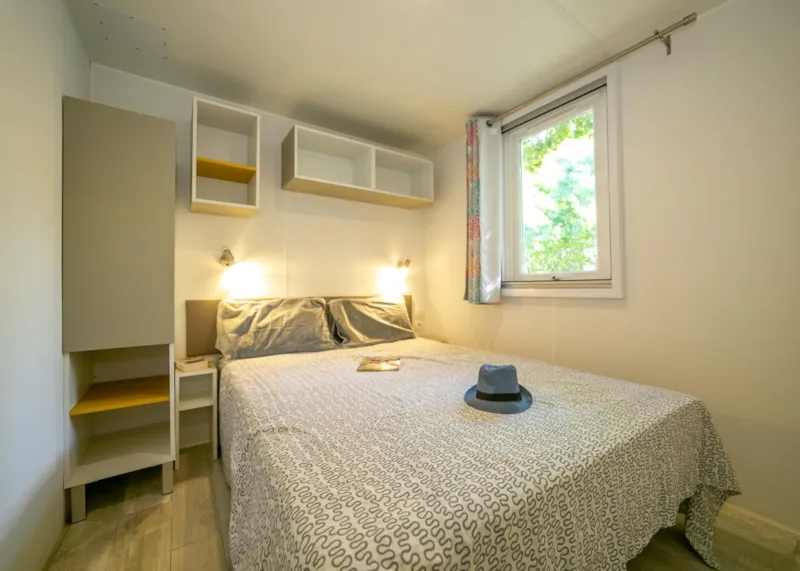 Mobilhome Premium 28M² 3 Ch + Clim + Lave-Vaisselle + Terrasse Semi-Couverte + Plancha