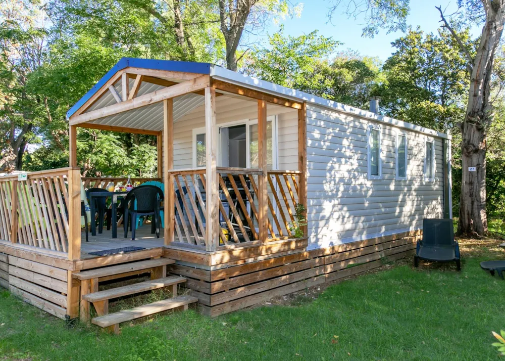 Location - Mobil-Home Premium 2 Chambres + Clim + Lave-Vaisselle + Terrasse Couverte +Plancha - CAMPING LA GARENNE