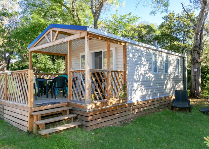 Mobil-Home Premium 2 Chambres + Clim + Lave-Vaisselle + Terrasse Couverte +Plancha