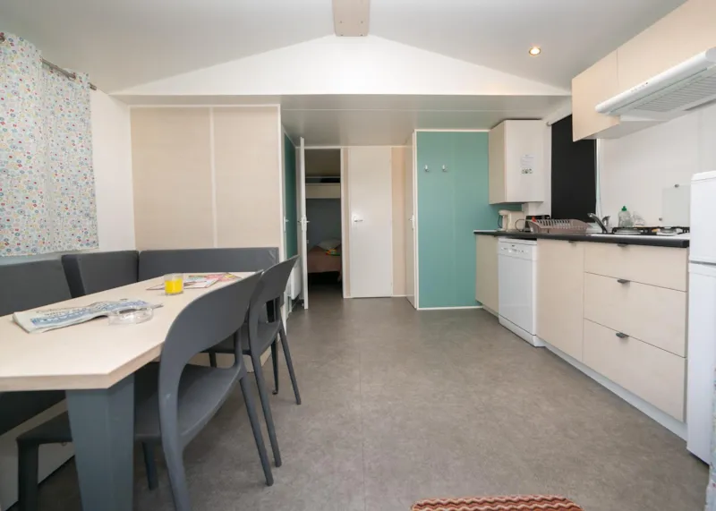 Mobil-Home Premium 2 Chambres + Clim + Lave-Vaisselle + Terrasse Couverte +Plancha