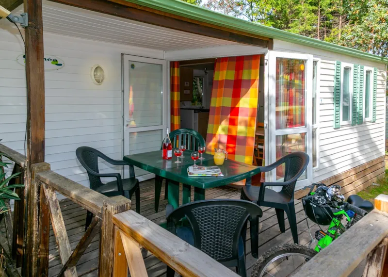 Mobil Home 2 Chambres + Clim +Terrasse Semi-Couverte