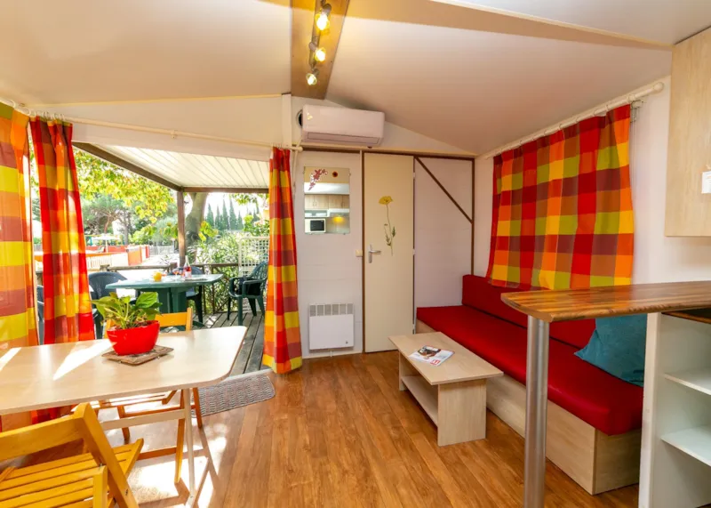 Mobil Home 2 Chambres + Clim +Terrasse Semi-Couverte