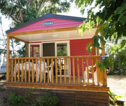 Location - Mobil-Home Pin Parasol Confort 30M² (2 Chambres) - Terrasse Couverte 8 M²- Tv-Non Climatise - Flower Camping Le Mas de Mourgues
