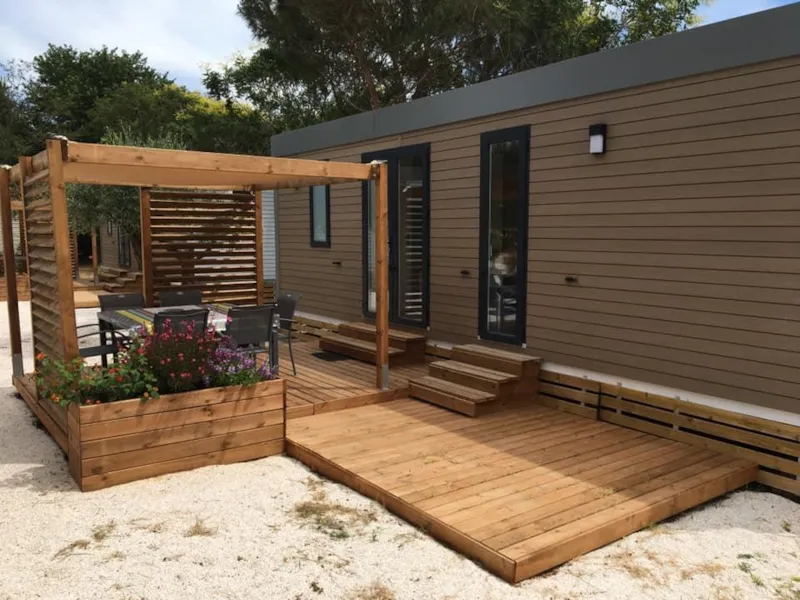 Mobil-Home Laurier Rose Premium (3 Chambres) 33M2 - Terrasse Couverte  19M2+ Lv + Tv + Climatisation