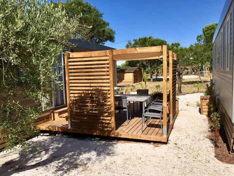 Mobil-Home Laurier Rose Premium (3 Chambres) 33M2 - Terrasse Couverte  19M2+ Lv + Tv + Climatisation