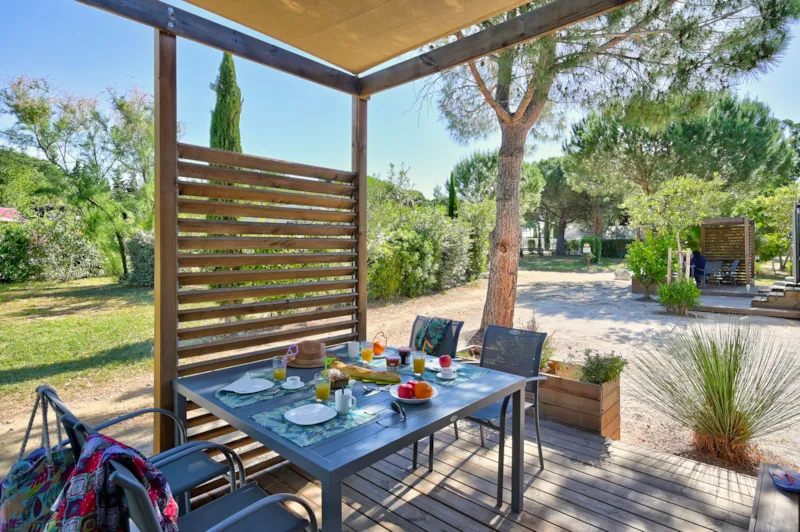 Mobil-Home Oranger Premium 33M2 (2 Chambres) Terrasse Couverte 19M2- 2 Sdb + Lv + Tv + Climatisation