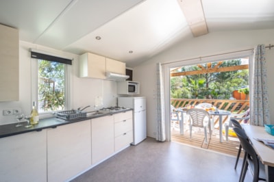 Mobile-Home ROMARIN Confort 32m² (2 bedrooms)- sheltered terrace  8m²- TV + air conditioning — 4