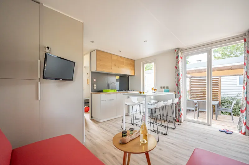 Mobil-Home Laurier Rose Premium (3 Chambres) 33M2 - Terrasse Couverte  19M2+ Lv + Tv + Climatisation