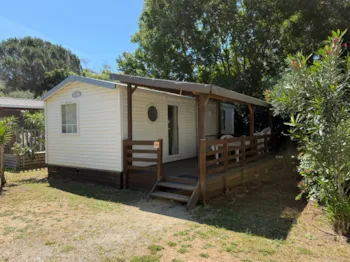Huuraccommodatie(s) - Stacaravan Cypres Confort 29M² (3 Slaapkamers) - Overdekt Terras  16M² - Televisie + Airconditioning - Flower Camping Le Mas de Mourgues