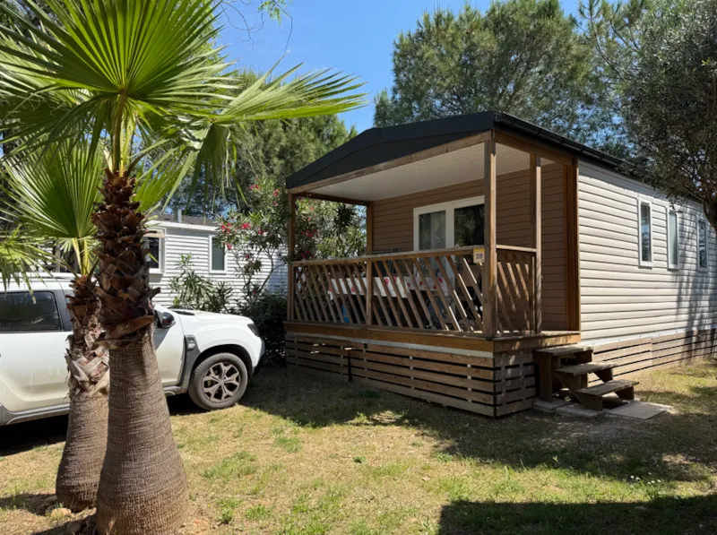 Mobil-Home Hibiscus Premium 32M² (2 Chambres) - Terrasse Couverte 8 M² - Tv - Lv - Climatisation