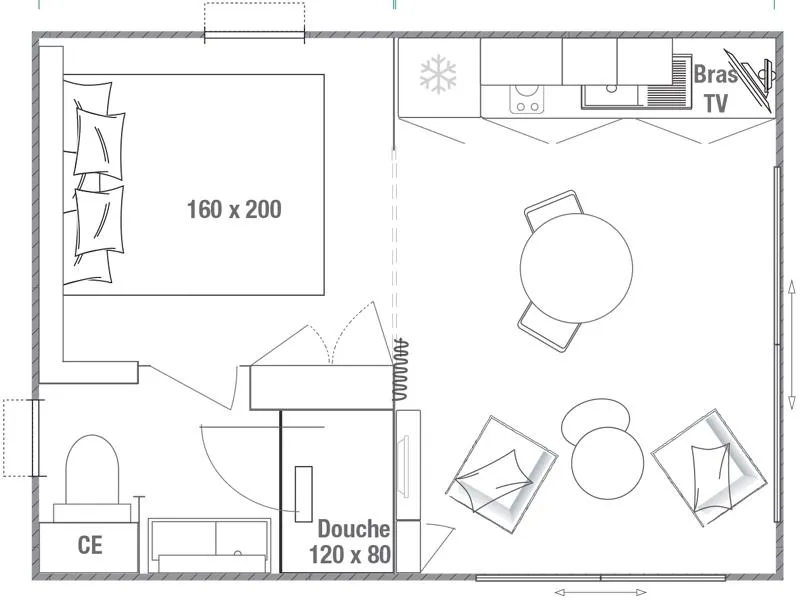 Cottage Jasmin + Jacuzzi 21M² (1 Chambre)