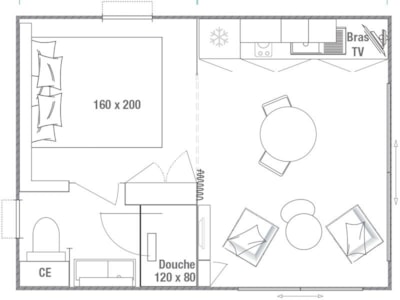 Cottage JASMIN + jacuzzi 21m² (1 bedroom)