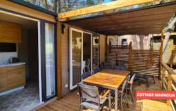 Mietunterkunft - New 2023 ! Cottage Magnolia + Jacuzzi 32M² (2 Zimmer) - Camping Le BeauVezé ****