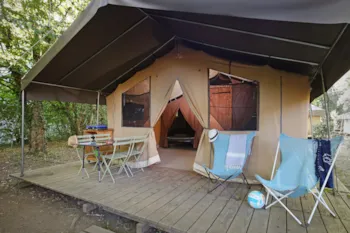 Accommodation - Sweet + Wood & Canvas Tent - Huttopia Beaulieu sur Dordogne