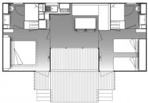 Huuraccommodatie(s) - Stacaravan Premium 32M² 2 Kamers + 2 Badkamers + Bed 160 + 2 Tv + Airconditioning - image n°2 - Flower Camping Le Riviera