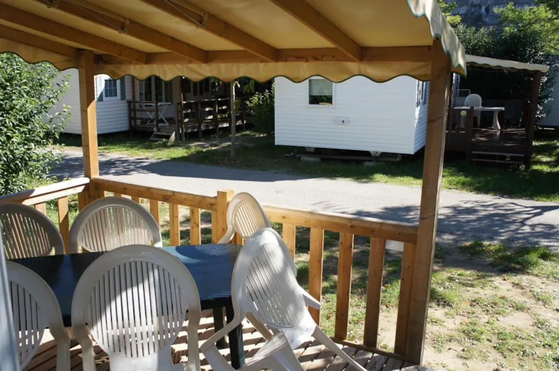 Mobil Home Premium 32 M² 3 Chambres + Terrasse 12M² Semi-Couverte (9M²) + Tv + Clim