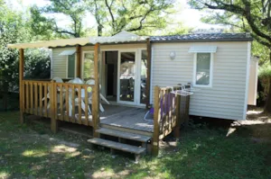 Locatif - Mobil home Confort 32 m² 2 chambres + terrasse 12m² semi-couverte (9m²) + TV - Flower Camping Le Riviera