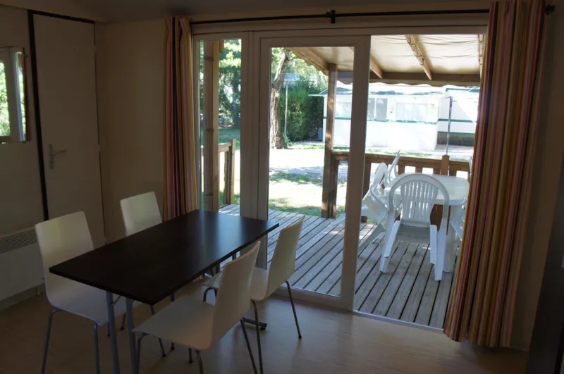 Mobil Home Confort 32 M² 2 Chambres + Terrasse 12M² Semi-Couverte (9M²) + Tv