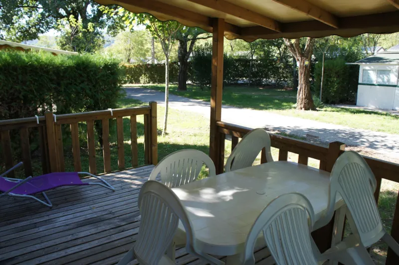 Mobil Home Confort 32 M² 2 Chambres + Terrasse 12M² Semi-Couverte (9M²) + Tv