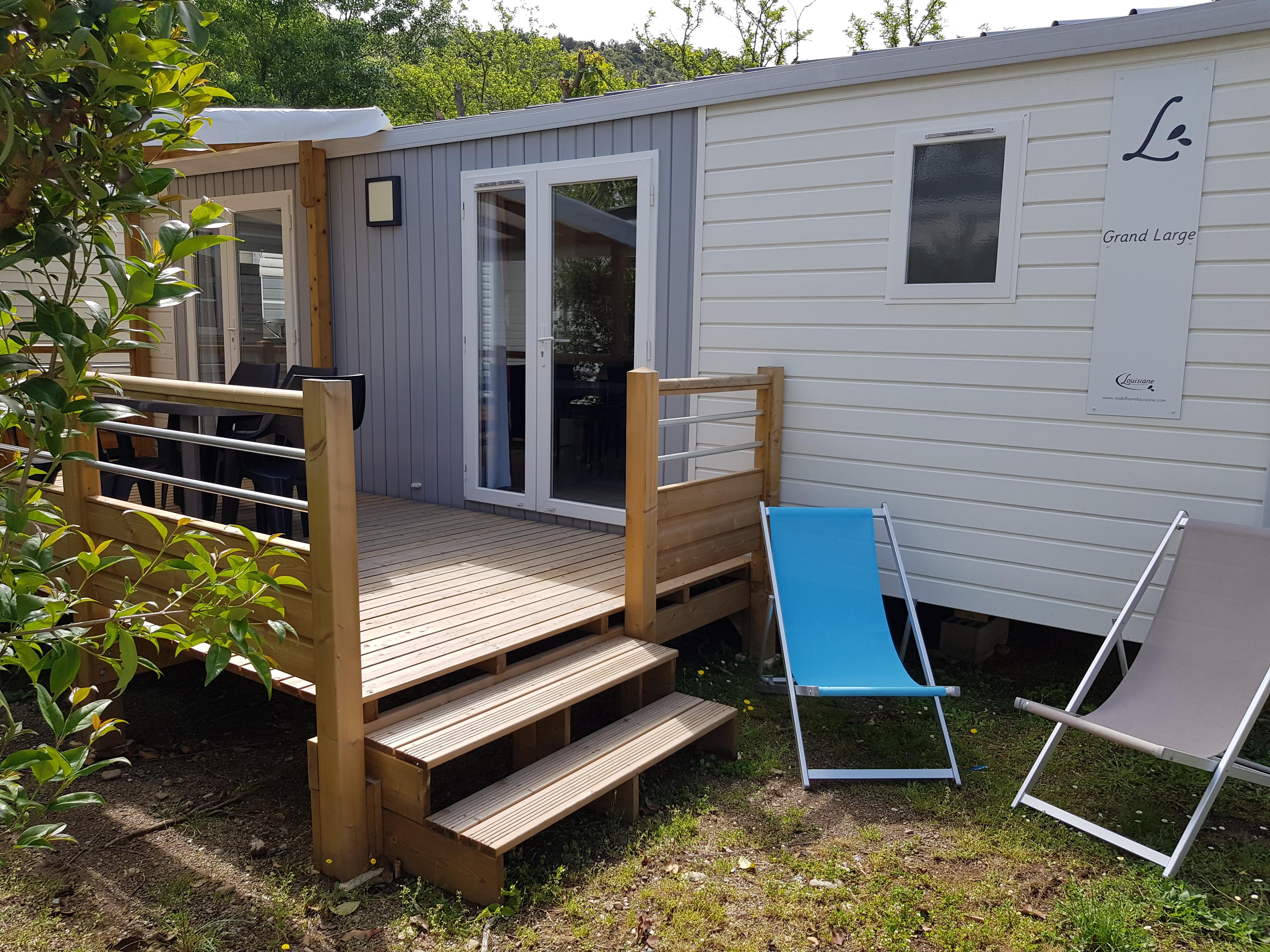 Location - Mobil Home Premium 32 M² 2 Chambres Lit 160 + Tv + Climatisation - Flower Camping Le Riviera