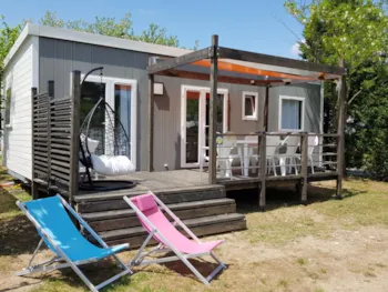 Mietunterkunft - Mobilheim Premium Luxe 32M² 3 Zimmer + Bett 160 + Tv + Klimaanlage - Flower Camping Le Riviera