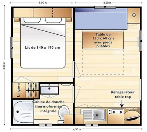Huuraccommodatie(s) - Stacaravan Standard 21M² 1 Kamer - image n°3 - Flower Camping Le Riviera