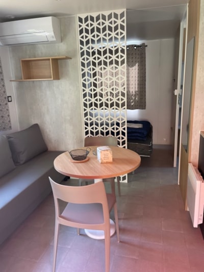Mobile home Premium 21m² 1 bedroom + terrace 12m² semi-covered (9m²) - TV + Air conditioning + River view