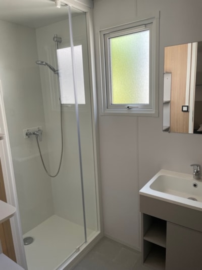 Mobile home Premium 21m² 1 bedroom + terrace 12m² semi-covered (9m²) - TV + Air conditioning + River view