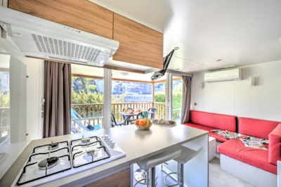 Mobile home Premium 27 m² 2 bedrooms + TV + air-conditioning + river vue