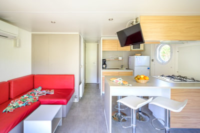 Mobile home Premium 27 m² 2 bedrooms + TV + air-conditioning + river vue