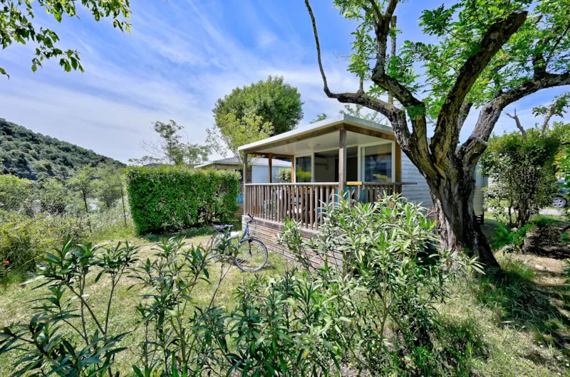 Mobil Home Premium 27 M² 2 Chambres + Terrasse Couverte 9M² + Tv + Clim + Vue Rivière