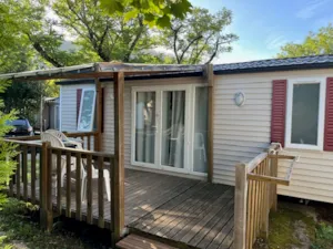 Locatif - Mobil home Standard 32 m² 2 chambres + terrasse 12m² semi-couverte (9m²) - Flower Camping Le Riviera