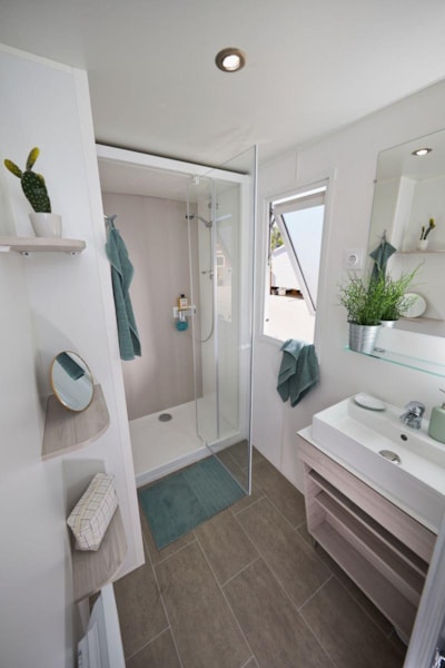 Mobile-home Premium 35m² (6p-3 bedrooms), Airco, TV, dishwasher, bed 160, plancha, Nespresso