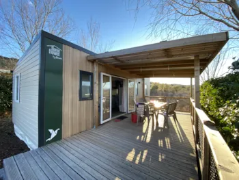 Mietunterkunft - Homeflower Premium 33 M² (6P-3Z), Klima, Tv, Geschirrspüler, Bett 160, Plancha, Nespressoterrassexxl - Flower Camping Saint Amand