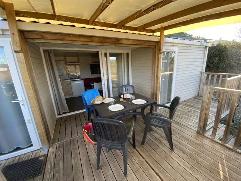 Accommodation - Mobile-Home Premium Patio 30M² 2 Bedrooms, Air Conditionning ; Tv ; Dishwasher - Flower CAMPING SAINT AMAND
