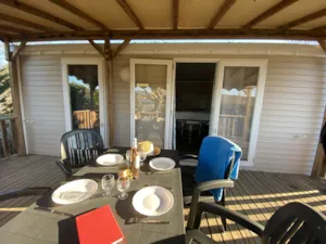 Locatif - Mobilheim Premium 30m² (4p-2 Zimmer), Klima, TV, Geschirrspüler, Bett 160, plancha, Nespresso - Flower Camping Saint Amand