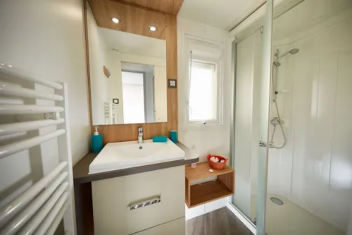 Accommodation - Mobile-Home Luxe 40 M² (4P-2 Bedrooms), Air Conditionning, Tv, Dishwasher, Plancha, Nespresso - image n°8 - Flower Camping Saint Amand